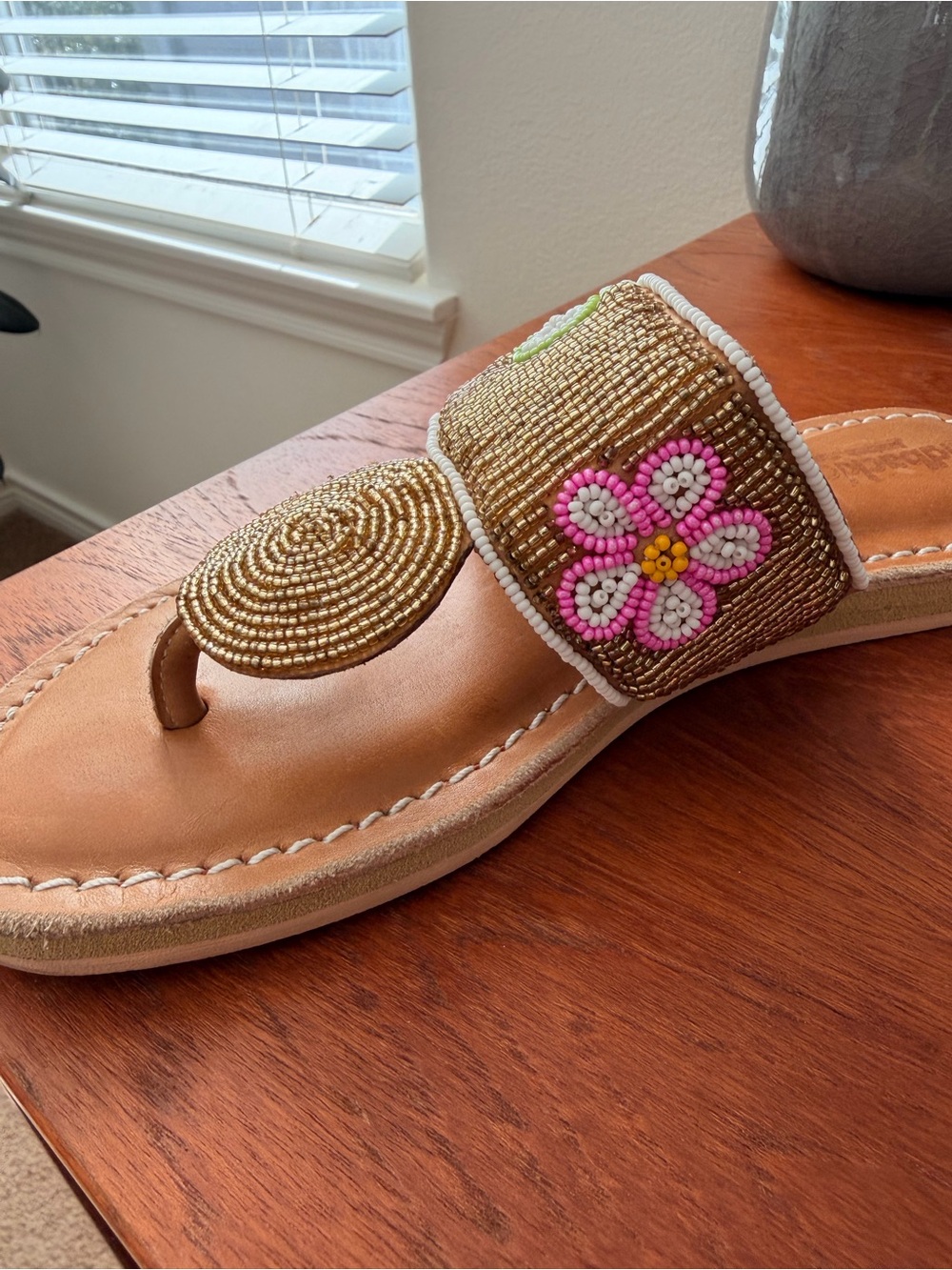 Anthropologie handmaid Laidback London Leather Sandal Flower - Picture 2 of 12